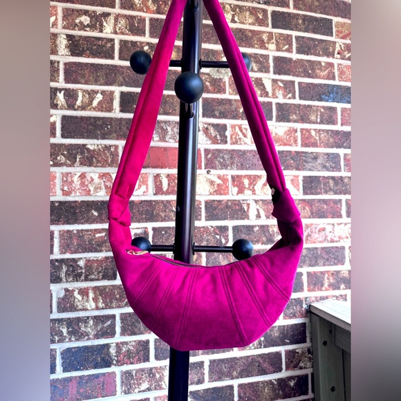 Handmade Vegan Suede Croissant/Crescent/Dumpling/Banana Bags Handbag Crossbody - Picture 1 of 15